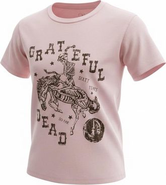 Chaser Womens Graphic Grateful Dead Top In Pink Salt