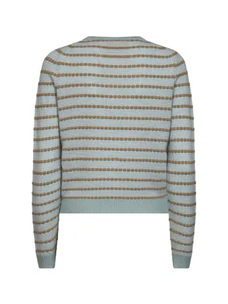 Guest In Residence Pebble Stripe Silk Linen Cardigan - Green