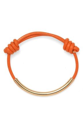 LADY GREY Leather Bond Bracelet in Gold/Orange at Nordstrom