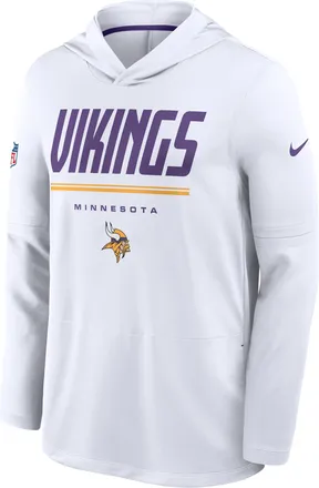 Nike Minnesota Vikings Sideline Nike Mens Dri-FIT NFL Long-Sleeve Hooded Top in White | 03B9082K9M-TG4
