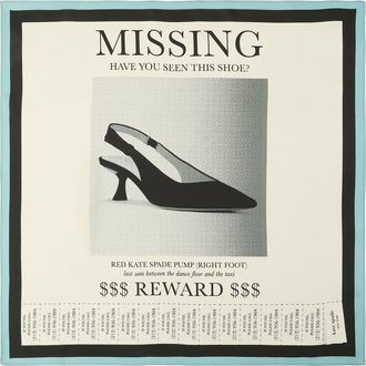 Kate Spade New York missing shoe square silk bandana in Black Cream at Nordstrom