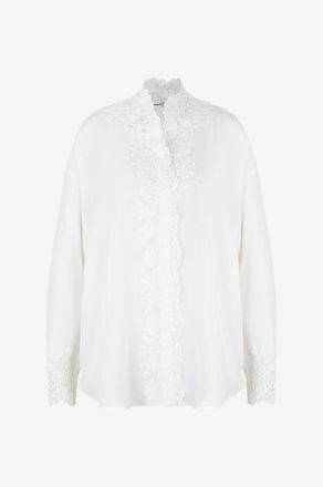 Ermanno Scervino Oversize-Hemd aus Seide und Spitze