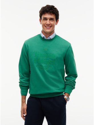 Tommy Hilfiger Mens Embroidered Tonal Logo Sweatshirt - Alaskan Green - XXL