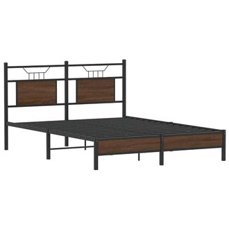 Berkfield Home Decorative Bed Frame without Mattress Brown Oak 140x200 cm Engine