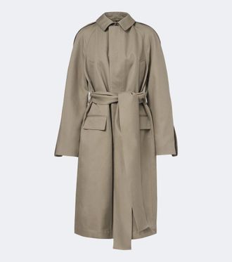 Victoria Beckham Belted cotton gabardine coat