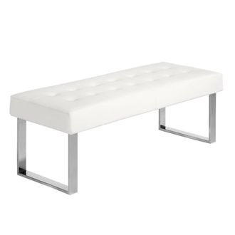 Angel Cerd&aacute; White Leatherette Bench, 120x45x42 cm | Size: 120 x 45 x 42 cm