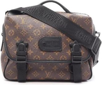 Louis Vuitton Pre-owned LV Trail Messenger Monogram Macassar handtas - Dames - Vintage Handtas - Bruin - ONE Size - Leer - Vintage