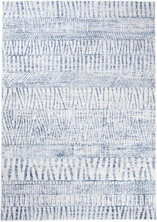 Tapiso Alfombra de sal&oacute;n crema azul l&iacute;neas suave 80 x 150 cm