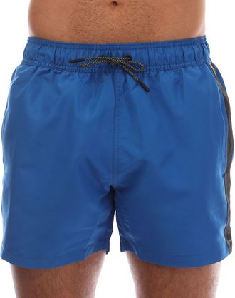Emporio Armani Heren Logo Getapete Zwemshort (Blauw)