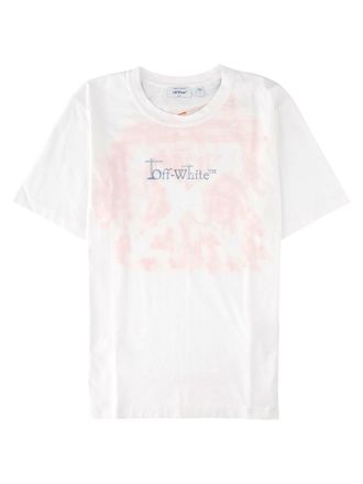 Off-white White Tie-Dye Graphic Printed Cotton T-Shirt