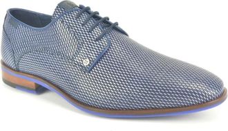Berkelmans Blauw Print Gekleed N - Heren - Nette schoenen - Blauw - 42 EU - Schoenen