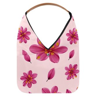 Generic Colorful Flowers Reusable Lightweight Grocery Bags - Foldable Into Compact Pouch, Washable & Sturdy, Multipurpose for Shopping and Travel