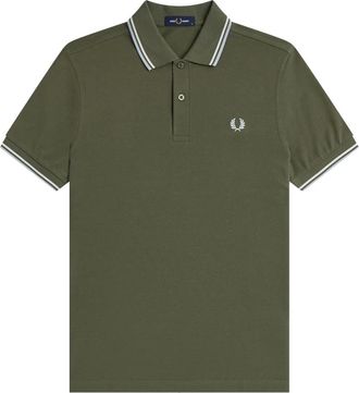 Fred Perry Hombre, Camisetas, Verde, Talla: L