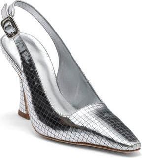 Reformation Nour Slingback Pump in Silver Metallic Disco at Nordstrom Rack, Size 6.5