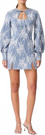 Elliatt Safia Long Sleeve Mini Dress In Mid Blue