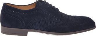 Baldinini Printed Suede Lace-Up - Heren - Nette schoenen - Blauw - 41 EU - Leer - Schoenen