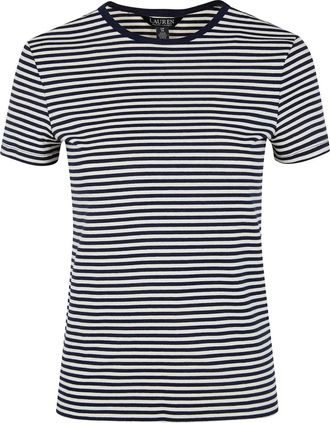 Lauren Ralph Lauren Gestreept T-shirt met ronde hals - Wit
