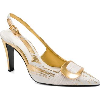 DKNY Peara Slingback Pump in Ivory/Gold at Nordstrom, Size 6.5