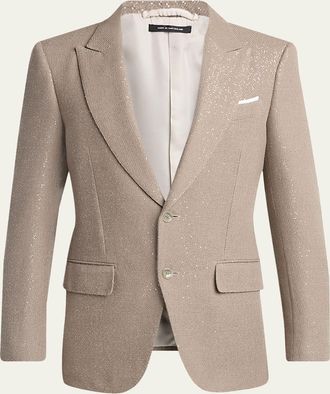 Tom Ford Mens Sequin Boucle Peak Lapel Sport Coat