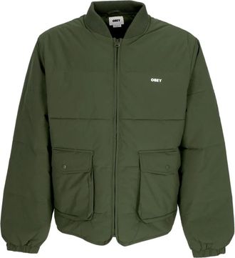 Obey Groene donsjas met cargozakken - Heren - Winterjassen - Groen - M - Polyester - Jassen