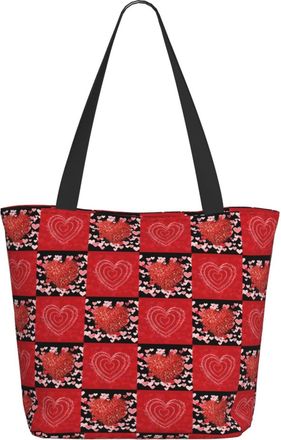 AOOEDM ValentineS Day Love Heart Ladies Shopping Bag 13x11x7in Gift For Mom, Daughter, Wife,Etc