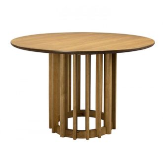 Dutchbone Mesa de comedor redonda de roble claro