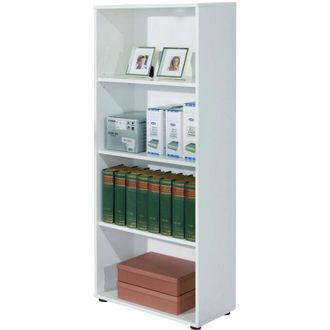 Dmora Dmora - Biblioth&egrave;que Avec Quatre &Eacute;tag&egrave;res, Couleur Blanche, 60 X 145 X 30 Cm