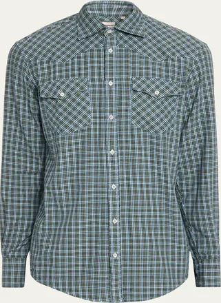 Massimo Alba Mens Check Cotton Arizona Shirt