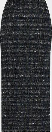 Missoni Paillette Wavy Check Tweed Midi Skirt