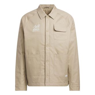adidas Small Logo Padded Jacket Asia Sizing Tan JE6104