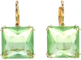 Swarovski Millenia Green Gold-Tone Plated Square Cut Drop Earrings