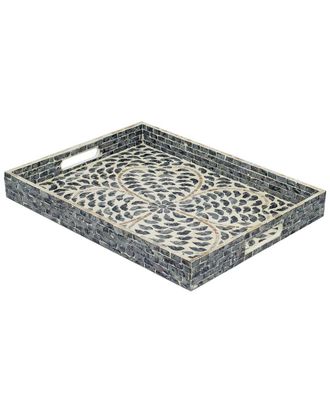 A&B Home Rectangular Capiz Tray With Handles