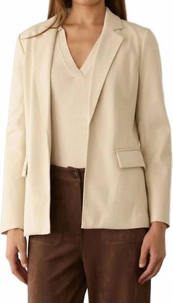 Skies Are Blue Clothing Grace Open Front Blazer In Ivory