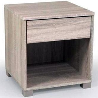 Trade Shop Trade Shop - Comodino Con Cassetto 40x36x44cm In Legno Rovere Arredamento Camera Da Letto