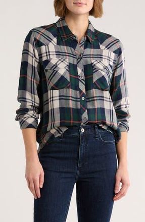 Rails Kendra Plaid Button-Up Shirt in Forest Navy Stone at Nordstrom Rack, Size X-Small