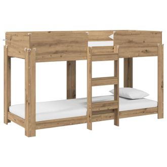 vidaXL Cama Litera Para Ni&ntilde;os Roble Artisan 75 X 190 Cm Vidaxl