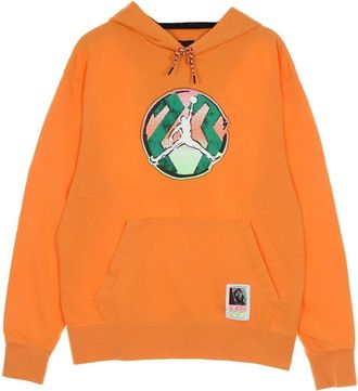 Nike Jordan Sport DNA Washed Hoodie - Heren - Sportshirts - Oranje - XL - Katoen - Fitness