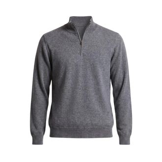 PESERICO Half-zip Vest - Heren - Truien - Grijs - Maat: L Wol