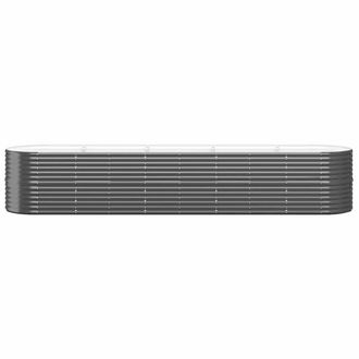 Berkfield Home Garden Raised Bed Powder-coated Steel 368x80x68 cm Anthracite in Dark Grey | Size: 368 x 80 x 68 cm