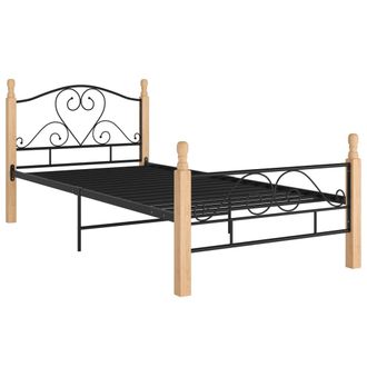 vidaXL Estructura De Cama Sin Colch&oacute;n Metal Negro 90x200 Cm Vidaxl