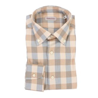 Ravazzolo Mens Apres Ski Luxury Flannel Sport Shirt In Beige