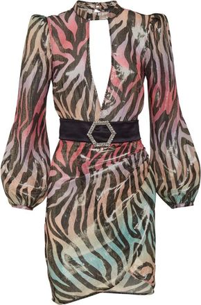 Philipp Plein Dames, Jurken, Veelkleurig, Maat: XL Satijn