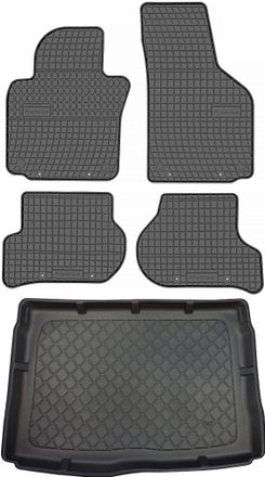 OEM Volkswagen Golf Vi Hatchback De 09.2008 A 09.2012. Juego: Alfombrillas De Goma Para Coche + Alfombrilla Para Maletero