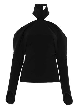 Courrèges cold-shoulder top - Black