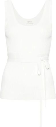 P.A.R.O.S.H. Witte Gebreide Mouwloze Top - Dames - Tops zonder mouwen - Wit - M - Tops