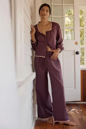 TBCo 100% Cotton Eyelet-Trim Pajama Set