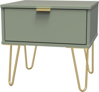 Welcome Furniture Harare Ready Assembled Bedside Table with 1 Drawer - Reed Green - Welcome Furniture | TJ Hughes
