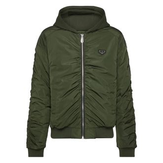 Philipp Plein Jassen, Heren, Groen, 2Xl, Nylon, Padded Nylon Jacket