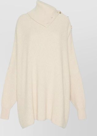Sportmax cashmere wool ribbed oversized maxi high-neck dress