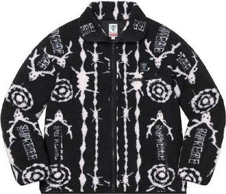 SUPREME x SOUTH2 WEST8 Fleece Jacket Black White SUP-SS21-649